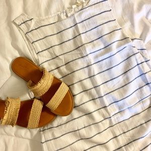 Beachlunchlounge white with blue stripe dress